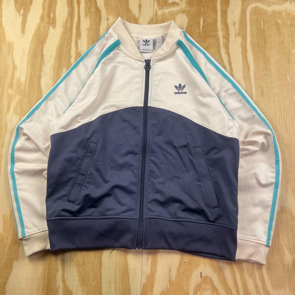 Adidas Originals Track Jacket – White/Cream with Blue – Men’s S